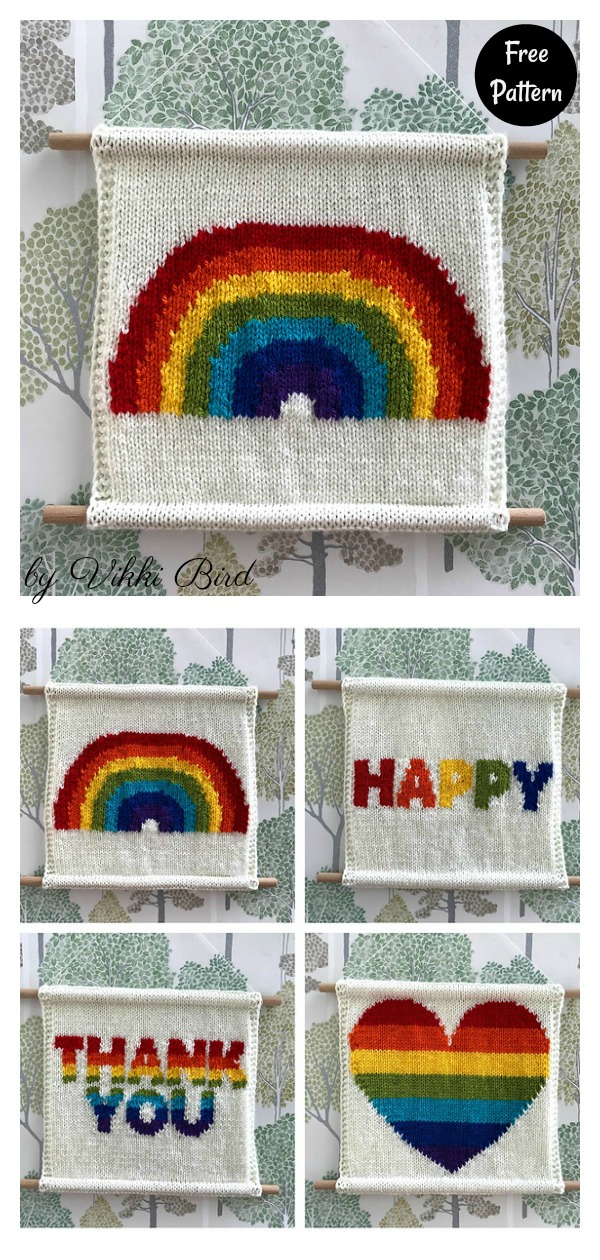 Rainbows in the Windows Decoration Free Knitting Pattern
