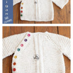 Round Neck Baby Cardigan with a Side Fastening Free Knitting Pattern