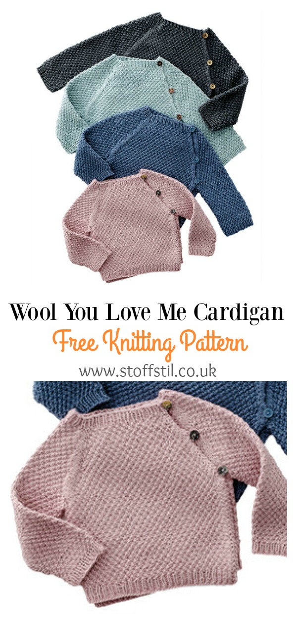 Side Buttons Wool You Love Me Cardigan Free Knitting Pattern