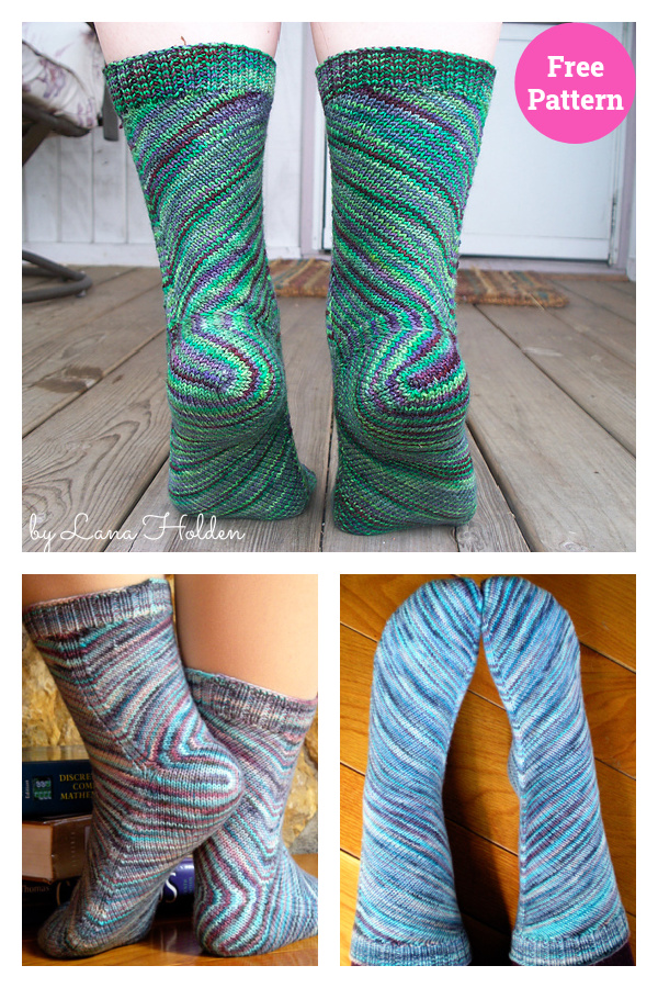 Skew Spiral Socks Free Knitting Pattern