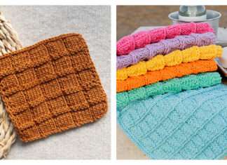 Waffle Stitch Washcloth Free Knitting Pattern