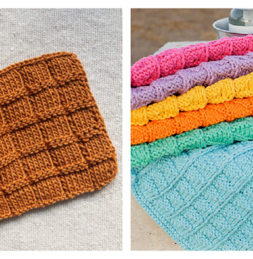 Waffle Stitch Washcloth Free Knitting Pattern