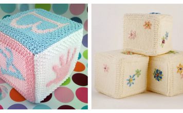 Baby Building Block Cube Free Knitting Pattern