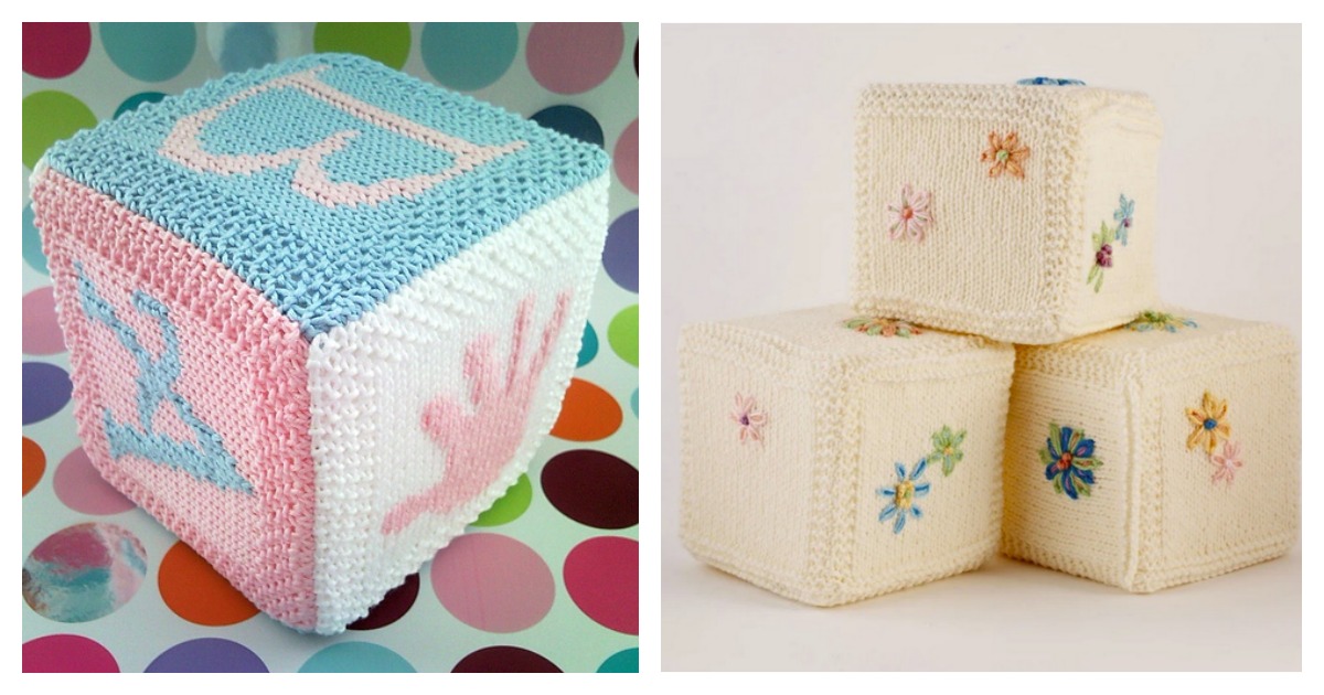 Download Baby Building Block Cube Free Knitting Pattern