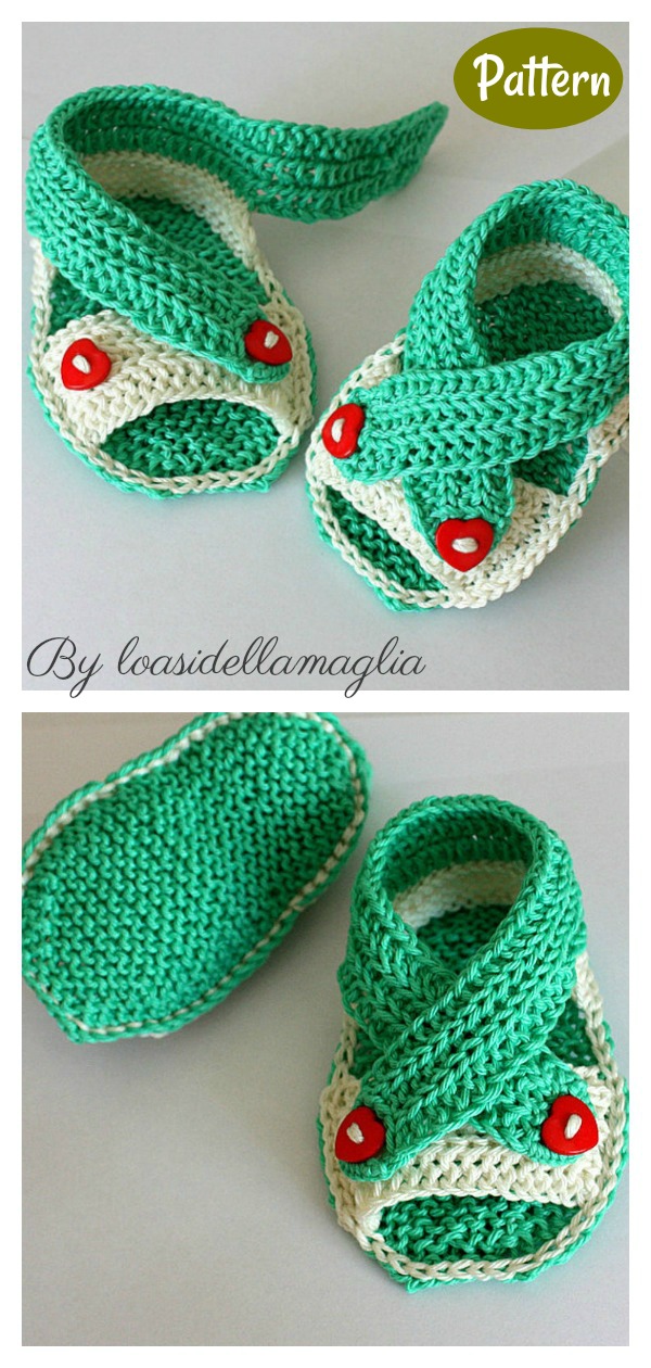Baby Cross Straps Sandals Knitting Pattern