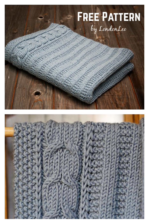 Blue Blanket Free Knitting Pattern