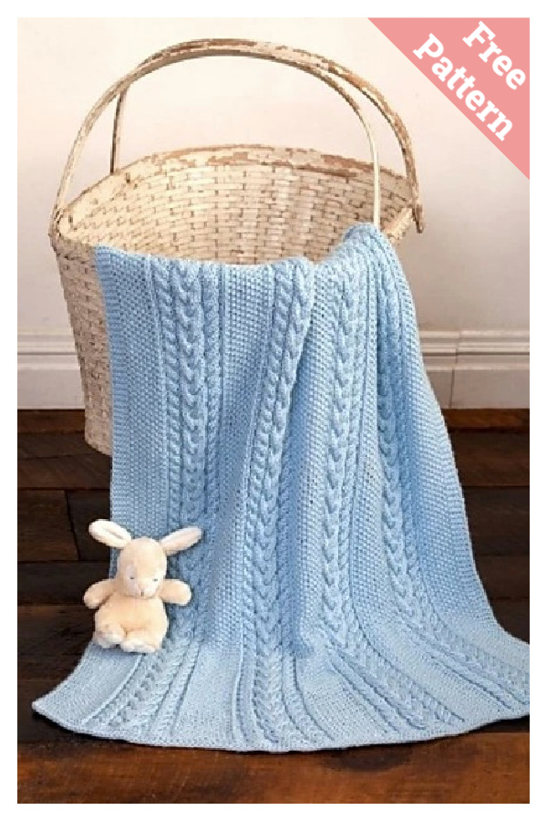 Cable Baby Blanket Free Knitting Pattern 
