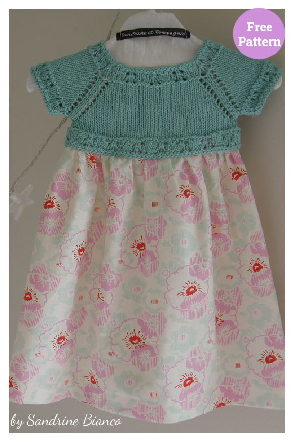 Cherry Blossoms Baby Dress Free Knitting Pattern 