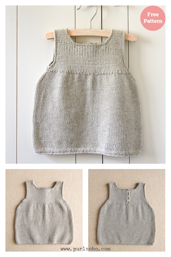 Clean and Simple Baby Dress Free Knitting Pattern