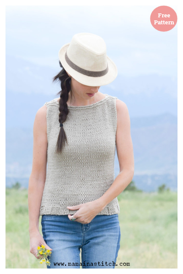 Easiest Classic Tank Top Free Knitting Pattern