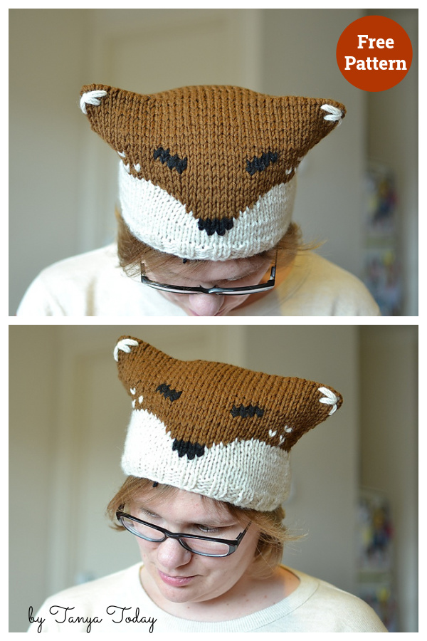 Fox hat Free Knitting Pattern 
