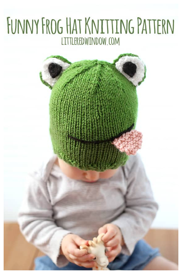 Funny Frog Hat Free Knitting Pattern