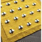 Fuzzy Bee Baby Blanket Knitting Pattern