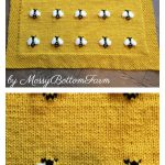 Fuzzy Bee Baby Blanket Knitting Pattern