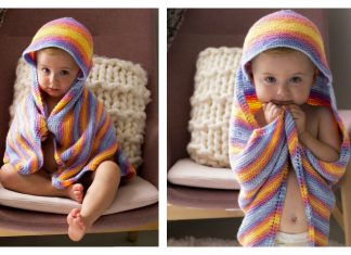 Garter Stitch Hooded Baby Blanket Free Knitting Pattern