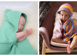 Hooded Baby Blanket Free Knitting Pattern