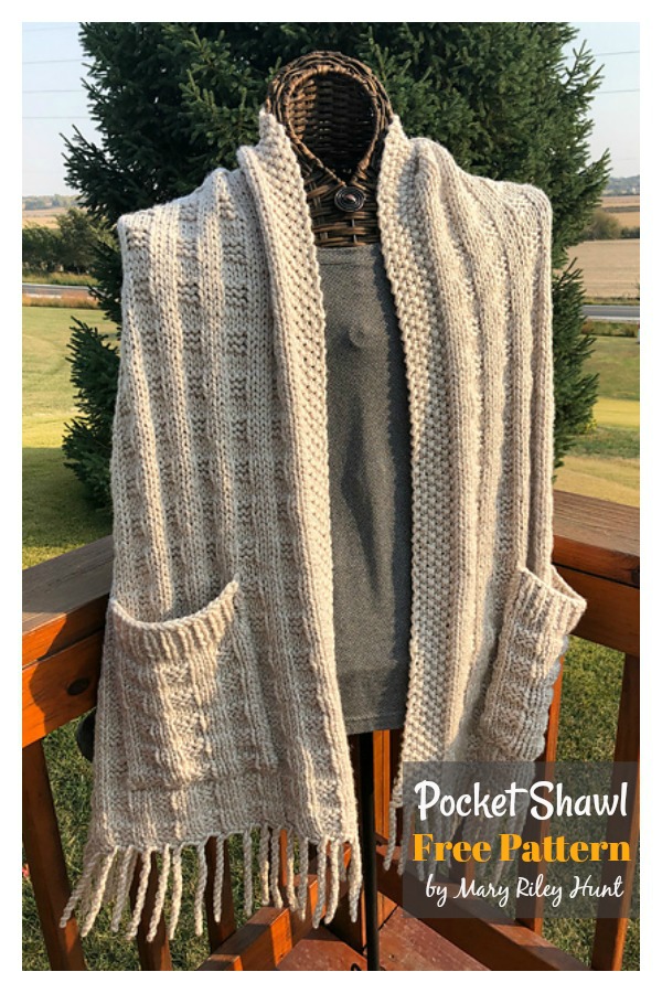 Irish Tartan Pocket Shawl Free Knitting Pattern