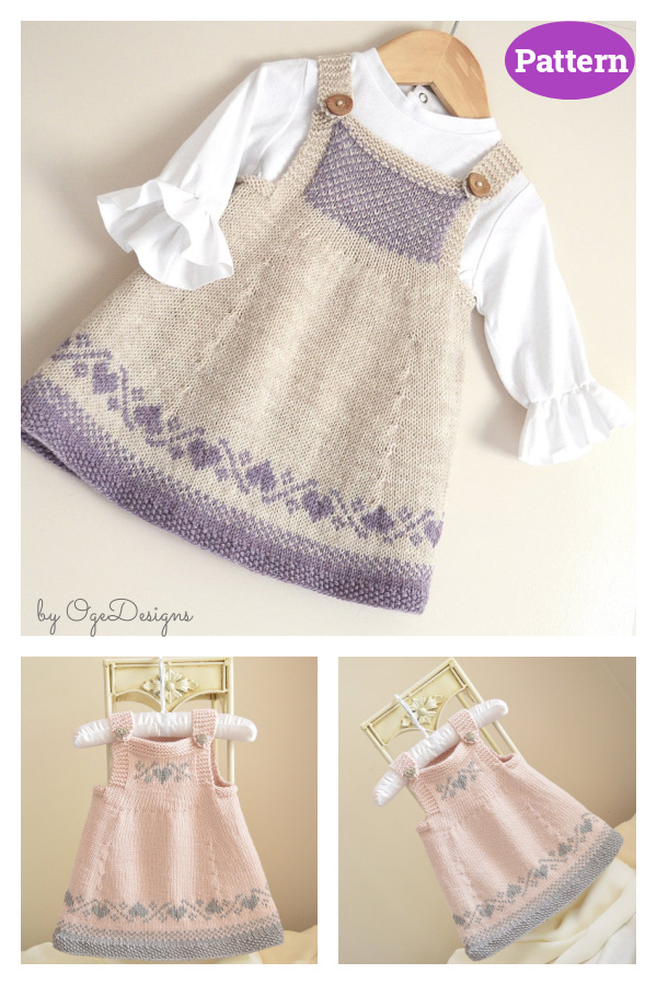 Luv U Forever Pinafore Dress Knitting Pattern 