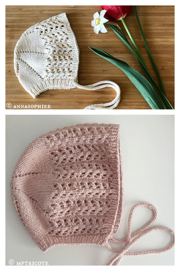 Marius Lace Baby Bonnet Free Knitting Pattern