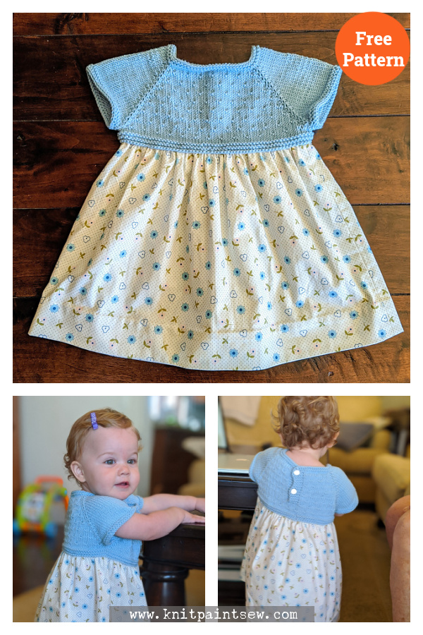 Mixed Media Baby Dress Free Knitting Pattern 