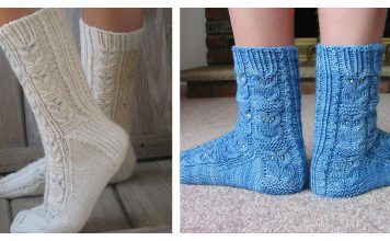 Owl Motif Socks Free Knitting Pattern