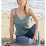 Seaside Spirals Cables and V-neck Tank Top Free Knitting Pattern