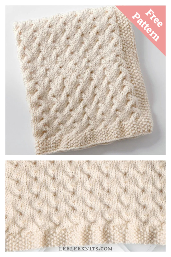 Tiny Ripples Cable Baby Blanket Free Knitting Pattern 