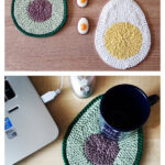 Avocado Coasters or Potholder Free Knitting Pattern