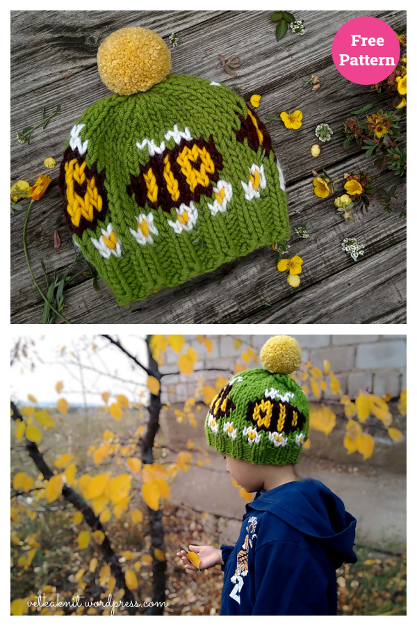 Cute Bee Hat Free Knitting Pattern