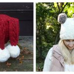 Double Pom Pom Hat Free Knitting Patterns