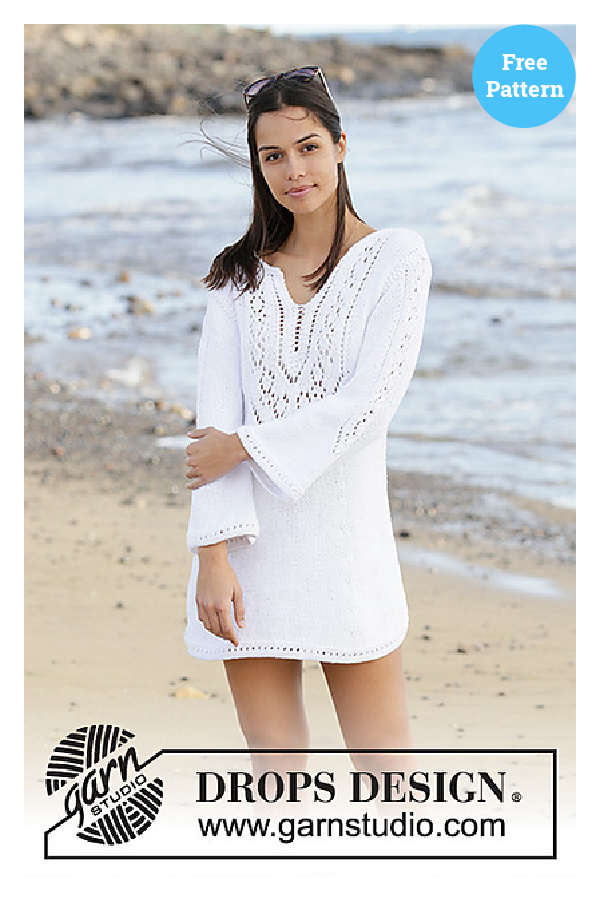 White Pearl Beach Cover Up Free Knitting Pattern