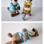 Otters Gone Fishing Toy Knitting Pattern