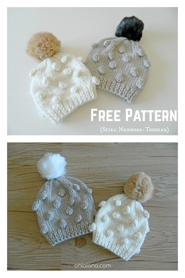 Popcorn Baby Hat Free Knitting Pattern