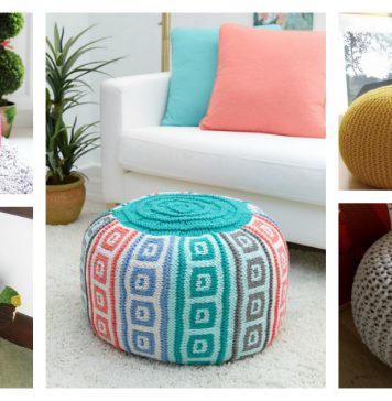 10 Floor Pouf Free Knitting Pattern and Paid Floor Pouf Free Knitting Pattern and Paid