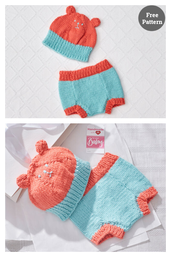Baby Hat and Diaper Cover Free Knitting Pattern