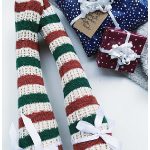 Christmas Knee High Lace Socks Free Knitting Pattern