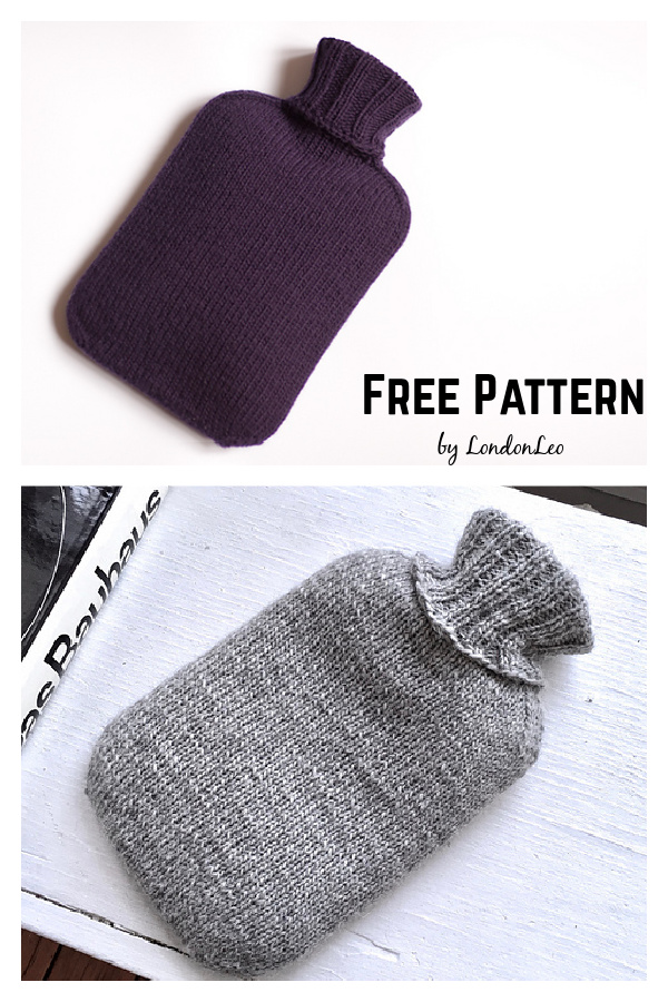 Classic Hot Water Bottle Cover Free Knitting Pattern 