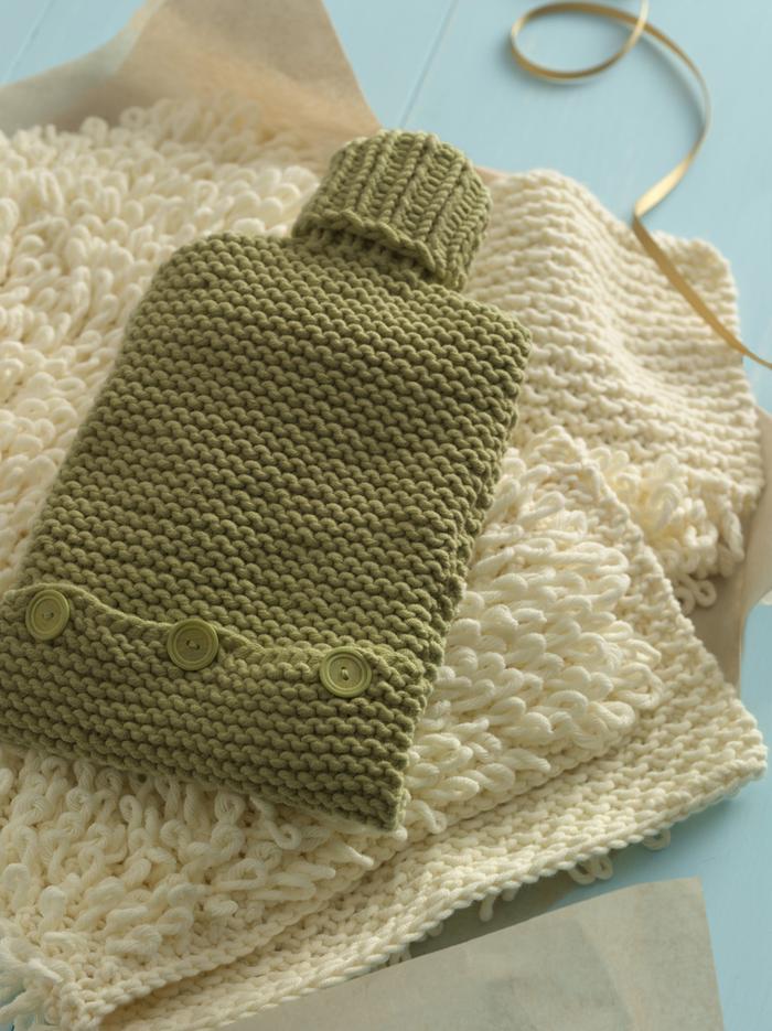Hot Water Bottle Cover Free Knitting Pattern 