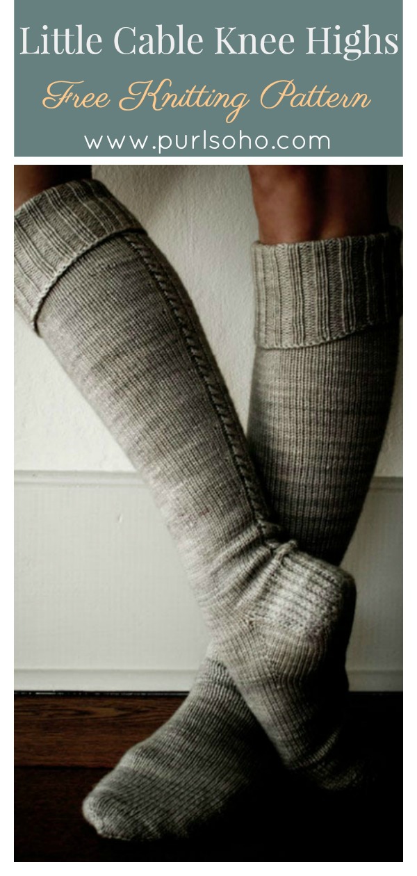 Little Cable Knee Highs Free Knitting Pattern