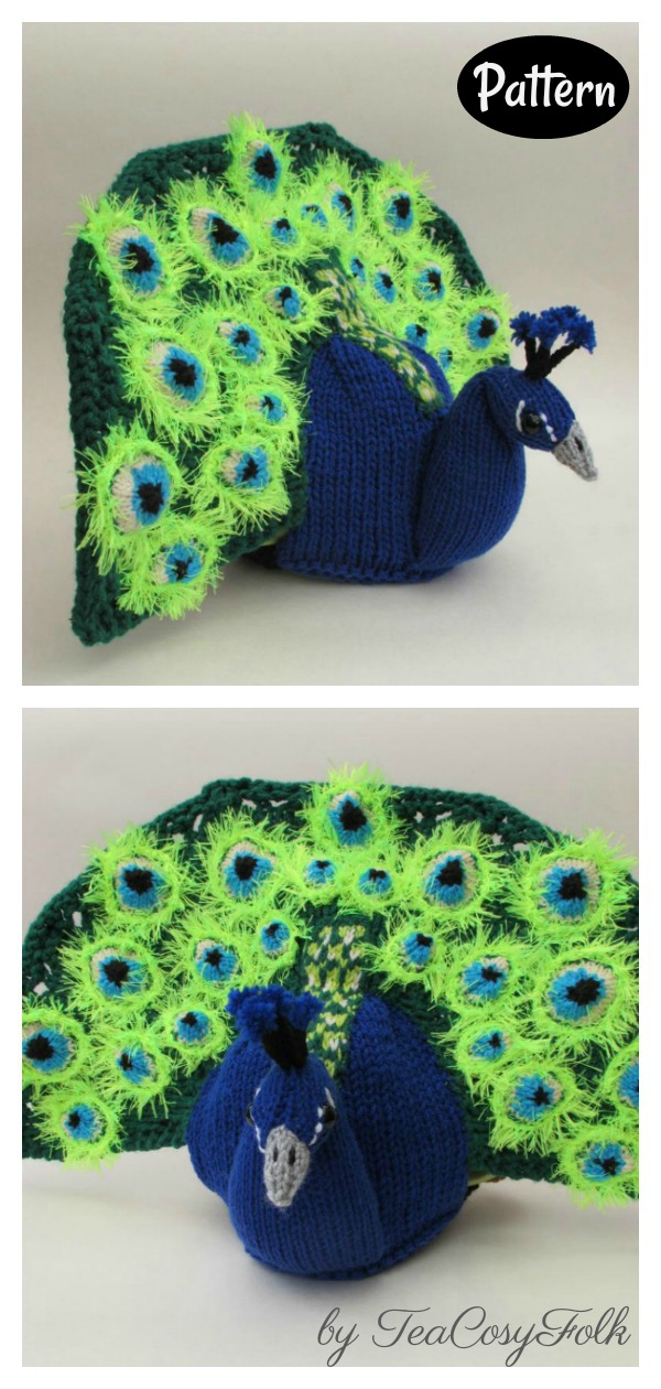 Peacock Tea Cosy Knitting Pattern