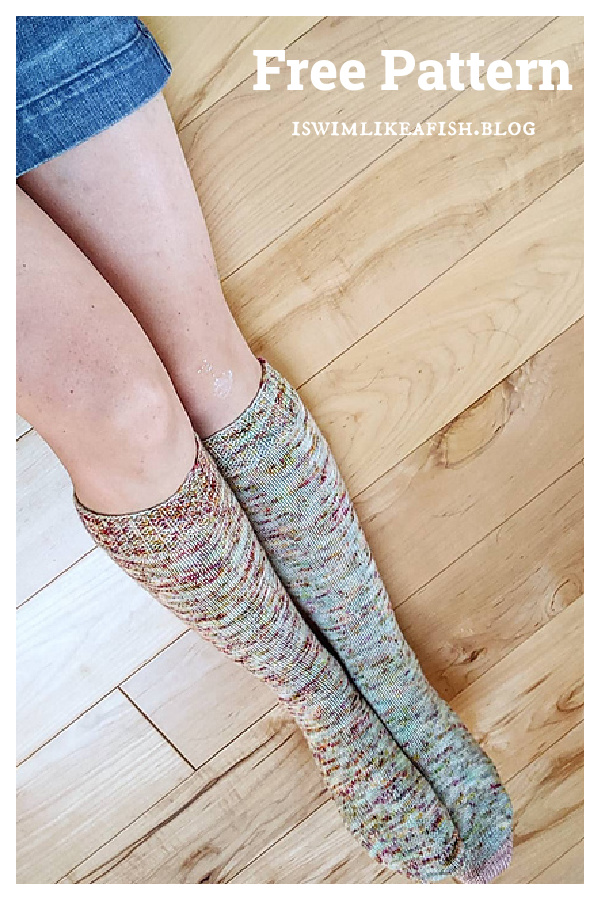 Top Down Knee High Socks Free Knitting Pattern 