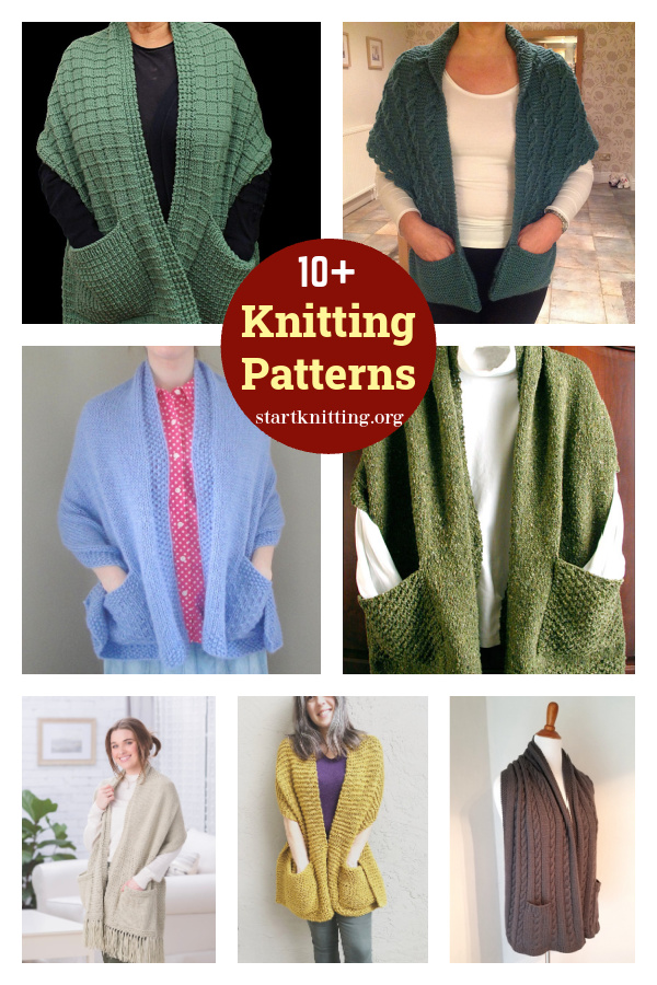 10+ Reader’s Wrap Pocket Shawl Knitting Patterns 