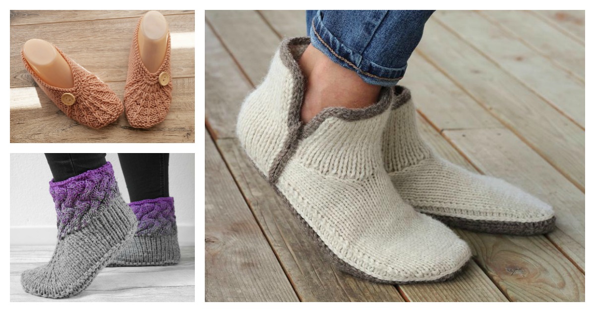 Amazing Knitting: Wool Cable Slippers - Free Knitting Pattern EAF