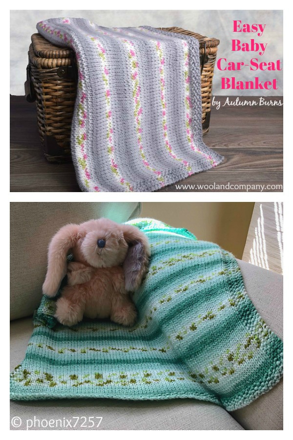 6 Car Seat Blanket Knitting Patterns FREE & Paid