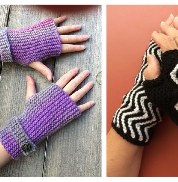 Garter Stitch Fingerless Mitts Free Knitting Pattern