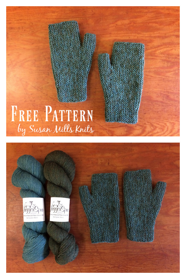 Garter Stitch Fingerless Mitts Free Knitting Pattern