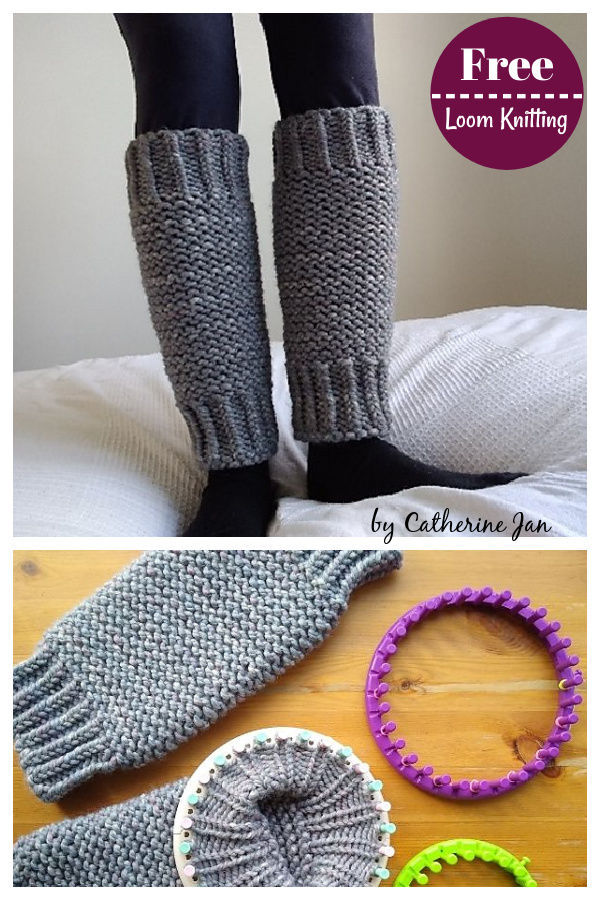 Garter Stitch Legwarmers Round Loom Knitting Free Pattern