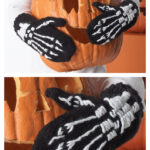 Halloween Skeleton Kids Mittens Free Knitting Pattern