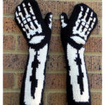 Halloween Skeleton Mittens Free Knitting Pattern