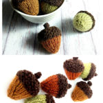 Stuffed Acorn Decorations Free Knitting Pattern